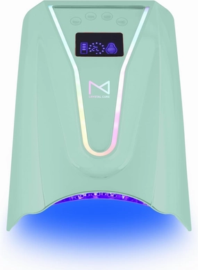 M - Crystal Cure 128W UV/LED Nail Lamp | Fast Curing with 45 Powerful 365nm 405nm LEDs | Cordless, Rechargeable, Auto Sensor | Professional Gel Nail Dryer for Manicures & Pedicures (Teal)