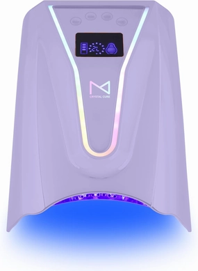 M - Crystal Cure 128W UV/LED Nail Lamp | Fast Curing with 45 Powerful 365nm 405nm LEDs | Cordless, Rechargeable, Auto Sensor | Professional Gel Nail Dryer for Manicures & Pedicures (Violet)