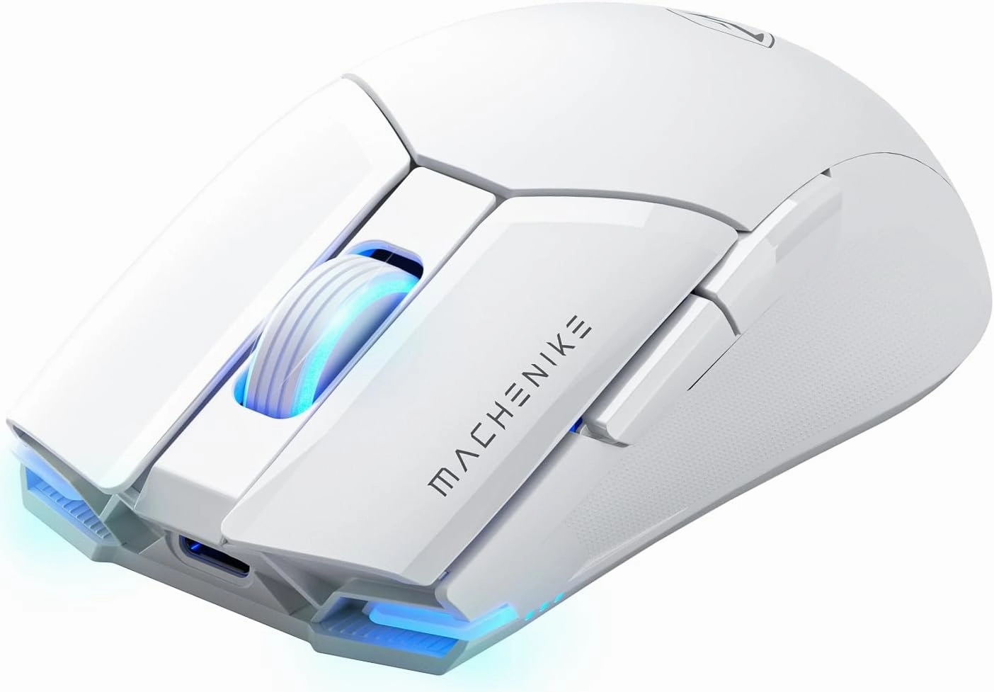 Machenike Wireless Gaming Mouse,26,000 DPI,PAW3395 Sensor,RGB Backlit,Ergonomic Design,6 Programmable Buttons,Long Battery Life,Ultra-Lightweight,White Gaming Mice Compatible with PC, Mac
