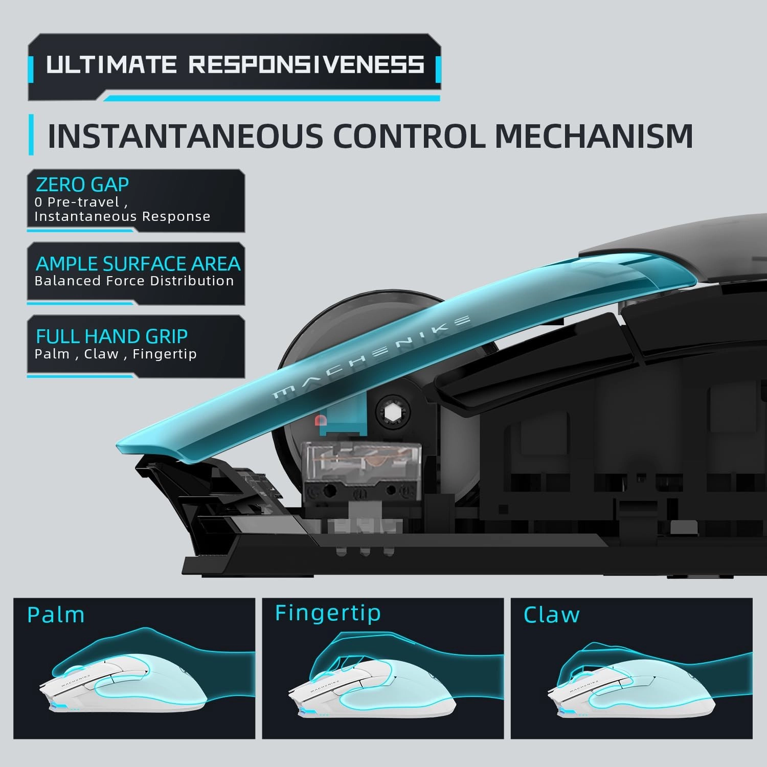 Machenike Wireless Gaming Mouse,26,000 DPI,PAW3395 Sensor,RGB Backlit,Ergonomic Design,6 Programmable Buttons,Long Battery Life,Ultra-Lightweight,White Gaming Mice Compatible with PC, Mac