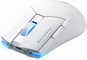 Machenike Wireless Gaming Mouse,26,000 DPI,PAW3395 Sensor,RGB Backlit,Ergonomic Design,6 Programmable Buttons,Long Battery Life,Ultra-Lightweight,White Gaming Mice Compatible with PC, Mac