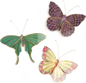 MACKENZIE-CHILDS Butterflies Trio, Hanging Butterfly Wall Decor, Set of 3