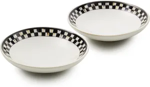 MACKENZIE-CHILDS Set of 2 Everyday Pinch Bowls, Small Bowls for Ingredients, 4 Ounces, Black-and-White Courtly Check