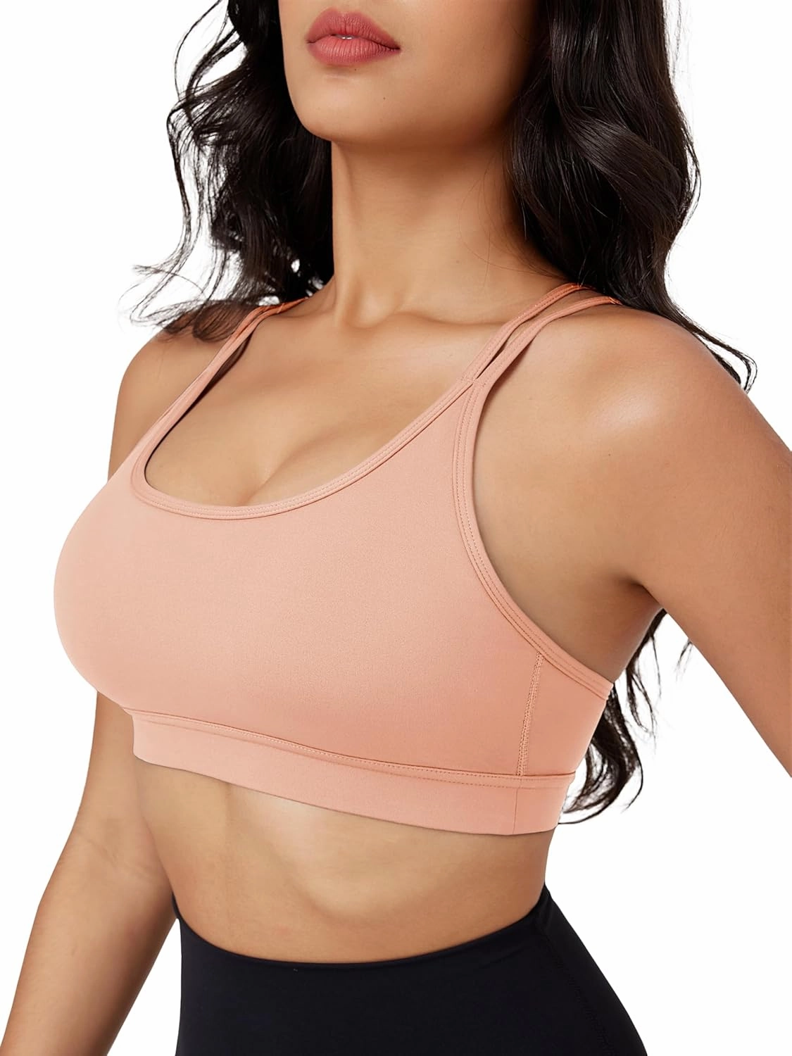 MAGCOMSEN Womens Strappy Sports Bra Padded Backless Sexy Low Impact Moisture-Wicking Wireless for Yoga Workout Fitness