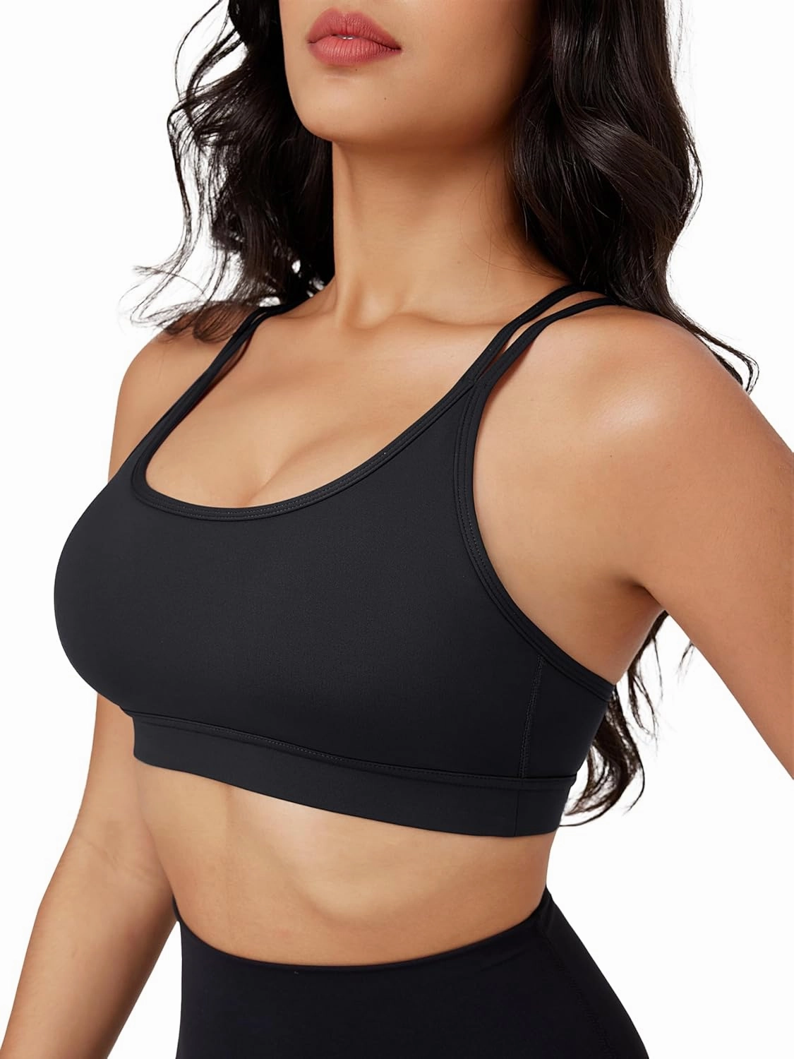 MAGCOMSEN Womens Strappy Sports Bra Padded Backless Sexy Low Impact Moisture-Wicking Wireless for Yoga Workout Fitness