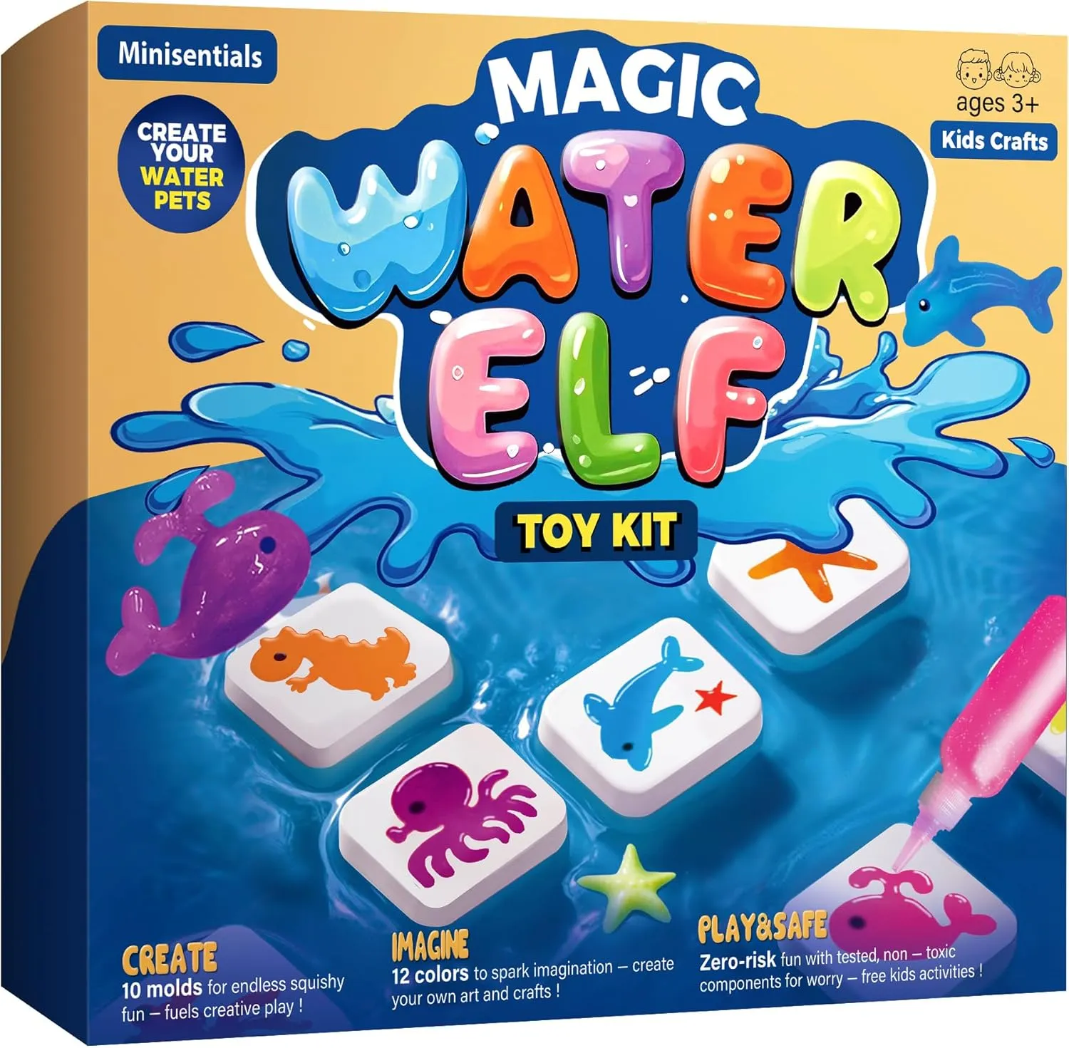 Magic Water Elf Toy Kit - Magic Gel Water Pets DIY Squishy Maker Toys - Art Crafts Kits for Kids Make Your Own Squishies - Birthday Gifts for Girls Boys Ages 6 7 8 9 10 Years Old