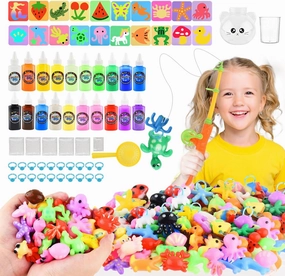 Magic Gel Water Elf Toy Kit, Squishy Making Kit for Kids with 20PCS Aqua Fairy Water Gels & Animal Mold, Gift for Christmas, Easter, Birthday, New Year, Creative Art Craft Girls 3-9 Year Old (60ml)