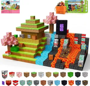 Magnetic Blocks, 100PCS Build Magnet Magic Portal Set, Build with Cubes Tiles, STEM Building Game Sensory Surprise for Toddlers Kids 3  Year Old