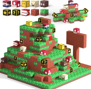 Magnetic Blocks - 48PCS The Plumber is Out - 1" Creative Magnetic Building Cubes Gift Set for Kids Ages 8-12