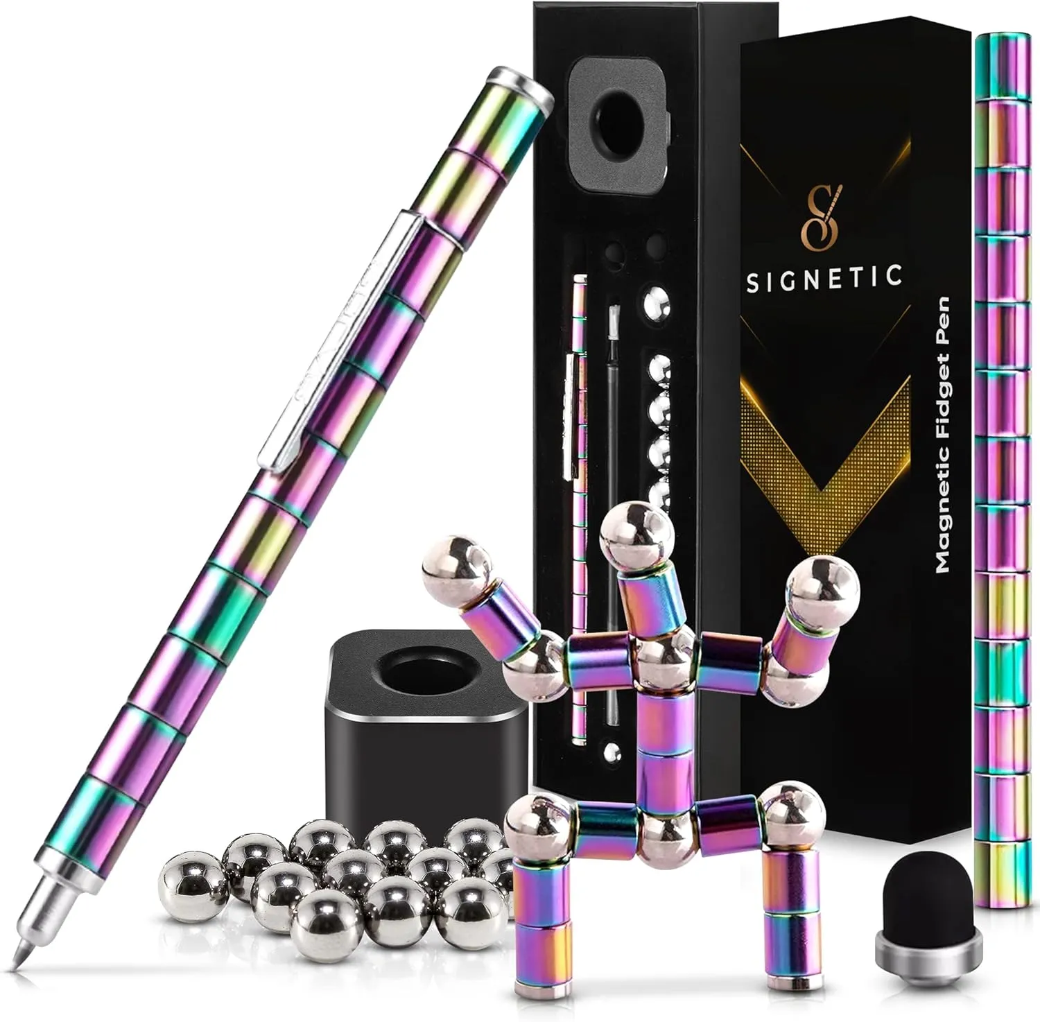 Magnetic Fidget Pen - Magnetic Balls for Stress - Desk Toys with Magnet Balls - Fidget Pen for Adults – Magnet Pen with Magnetic Beads for Unique Creations – Magnet balls