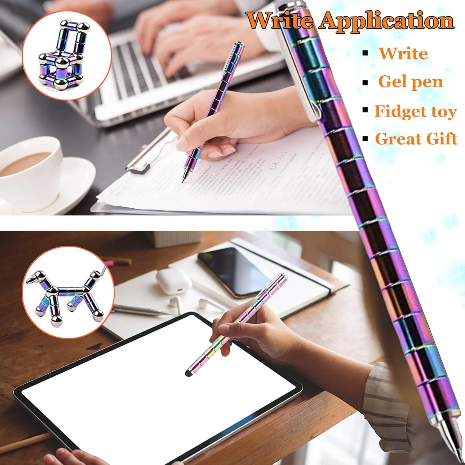 Magnetic Fidget Pens For Adults Teens - Graduation Gifts For Her Cool Stuff Stress Relief Fun Gifts For Teacher Novelty Christmas Stocking Fillers Gadget For 10 11 12 13 14 15 16 17 Year Old Girls