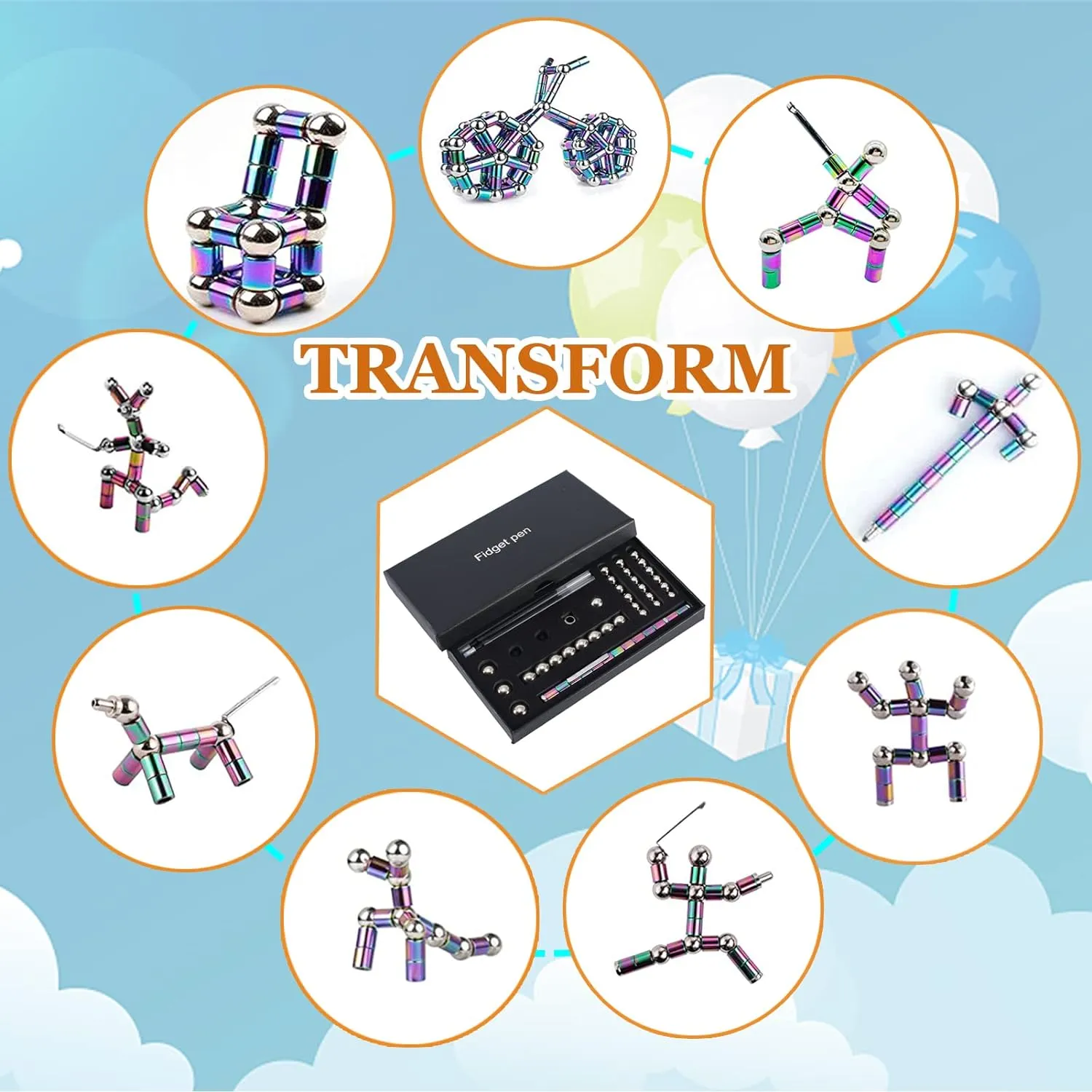 Magnetic Fidget Pens For Adults Teens - Graduation Gifts For Her Cool Stuff Stress Relief Fun Gifts For Teacher Novelty Christmas Stocking Fillers Gadget For 10 11 12 13 14 15 16 17 Year Old Girls