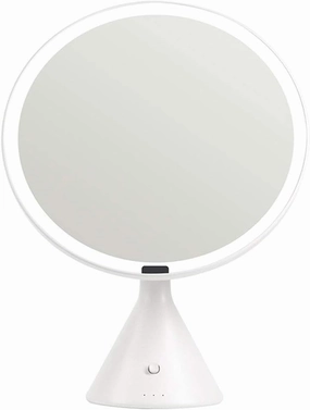 Makeup Mirror Desktop Makeup Mirror Can Illuminate LED Makeup Mirror Smart Sensor Turn On Light Rechargeable USB Lighting 135°Rotating Portable Makeup Mirror ( Color : Brass )