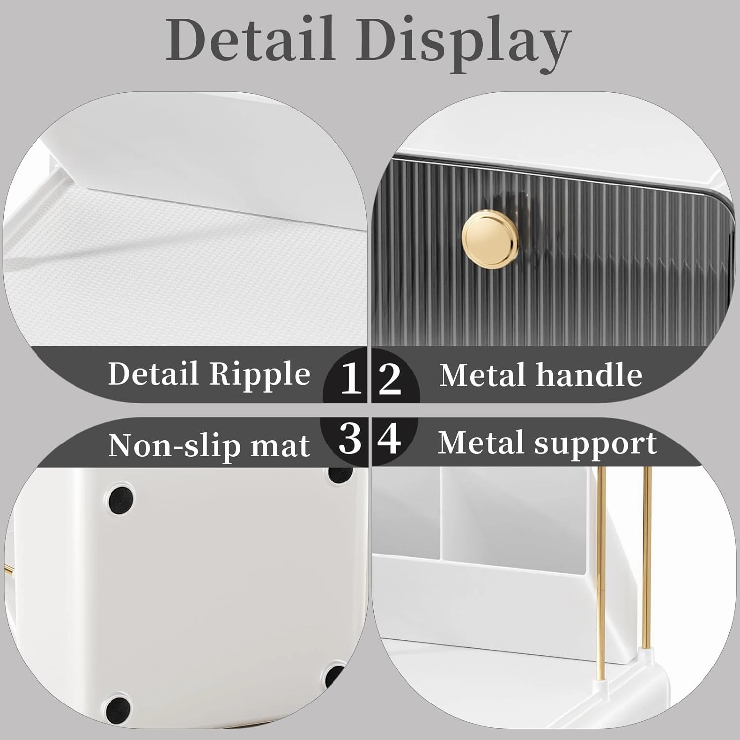 Makeup Organizers Countertop,2-Tier Versatile Bathroom Counter Organizer,Cosmetic Make Up Organizers for Vanity,Cute Skincare Organizer (Grey)