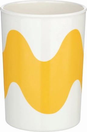 MARIMEKKO Lokki Large Cup (8.5oz) – Refine Your Kitchen Décor with Our White & Yellow Dinnerware – Perfect Designer Cup Without Handle for Morning Brews and Cozy Evenings