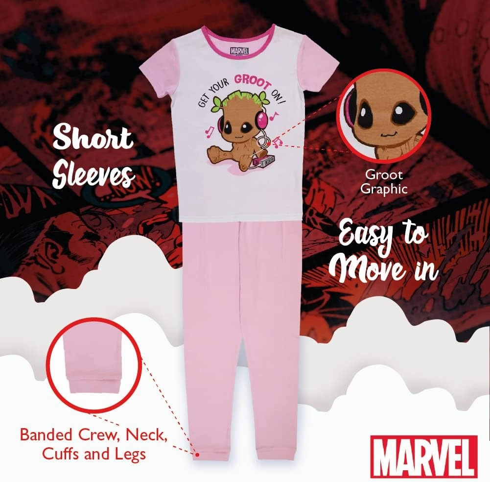 Marvel 2-Piece Snug-fit Cotton Pajama Set, Soft & Cute for Kids