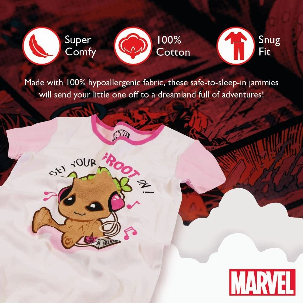 Marvel 2-Piece Snug-fit Cotton Pajama Set, Soft & Cute for Kids