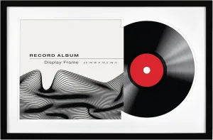 MCS Double Matte Record Album Frame, 16.5x25 Record Frame, Black Frame for LP Vinyl Record & Jacket Display (1-Pack)
