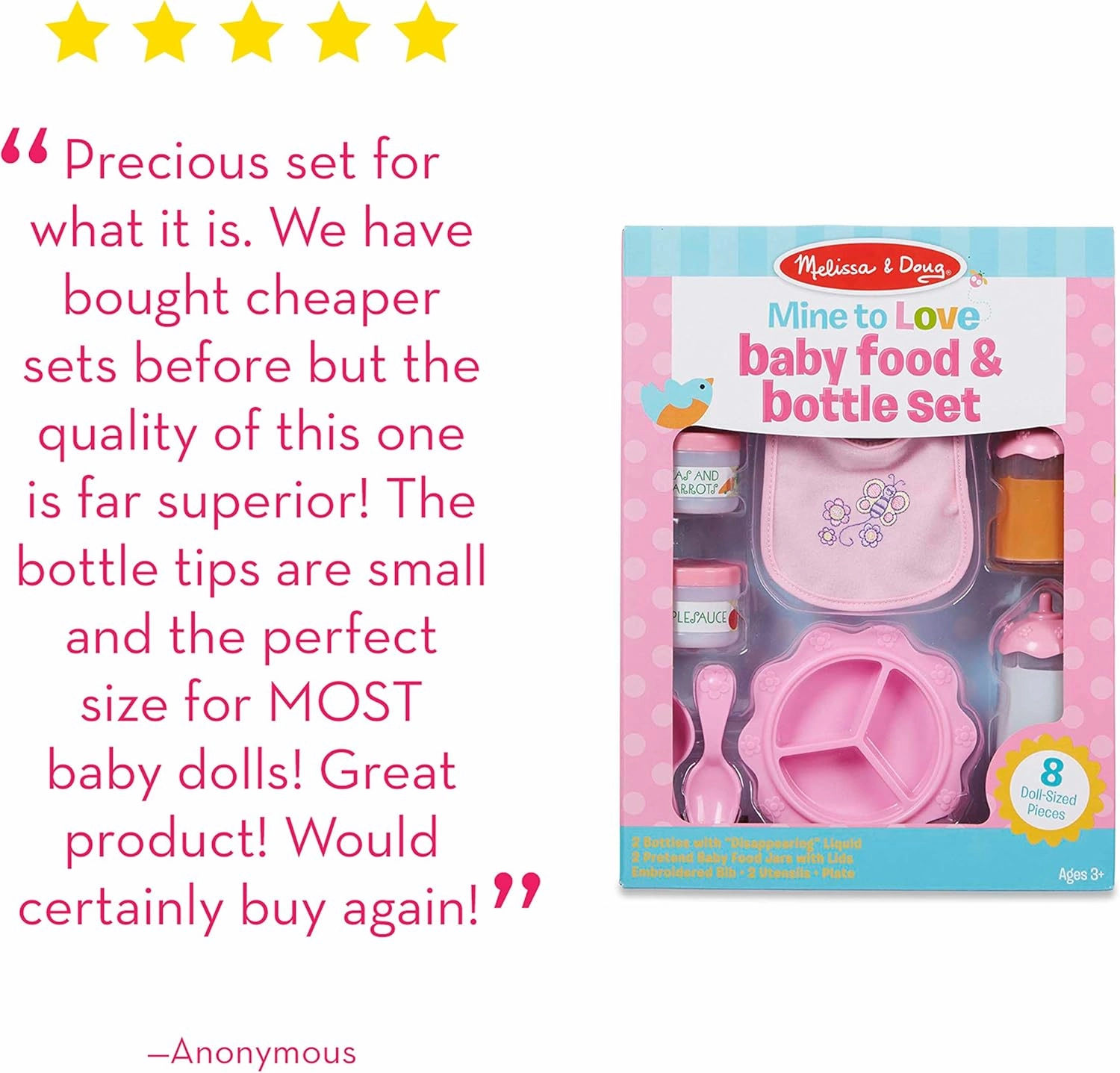 Melissa & Doug Mine to Love Time to Eat Doll Accessories Feeding Set (8 pcs)