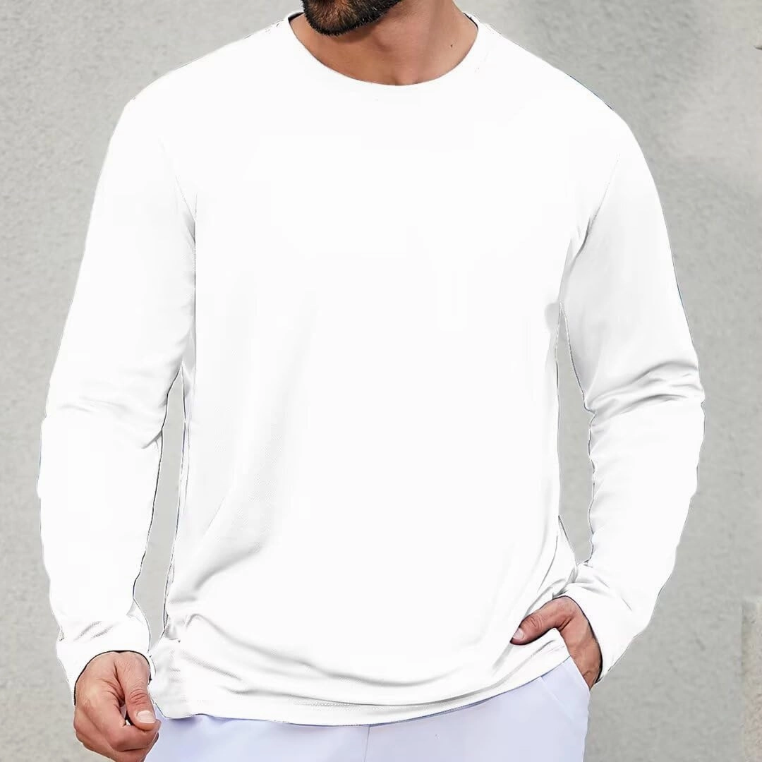 Men's Pack Dry-Fit UV Moisture Wicking Shirts UPF 50  Breathable Long Sleeve Tees Sun Protection T-Shirt with Hood