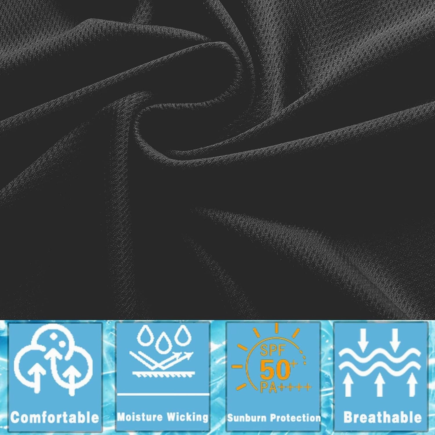 Men's Pack Dry-Fit UV Moisture Wicking Shirts UPF 50  Breathable Long Sleeve Tees Sun Protection T-Shirt with Hood