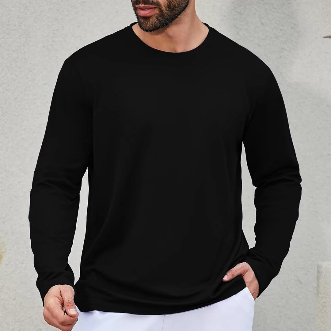 Men's Pack Dry-Fit UV Moisture Wicking Shirts UPF 50  Breathable Long Sleeve Tees Sun Protection T-Shirt with Hood