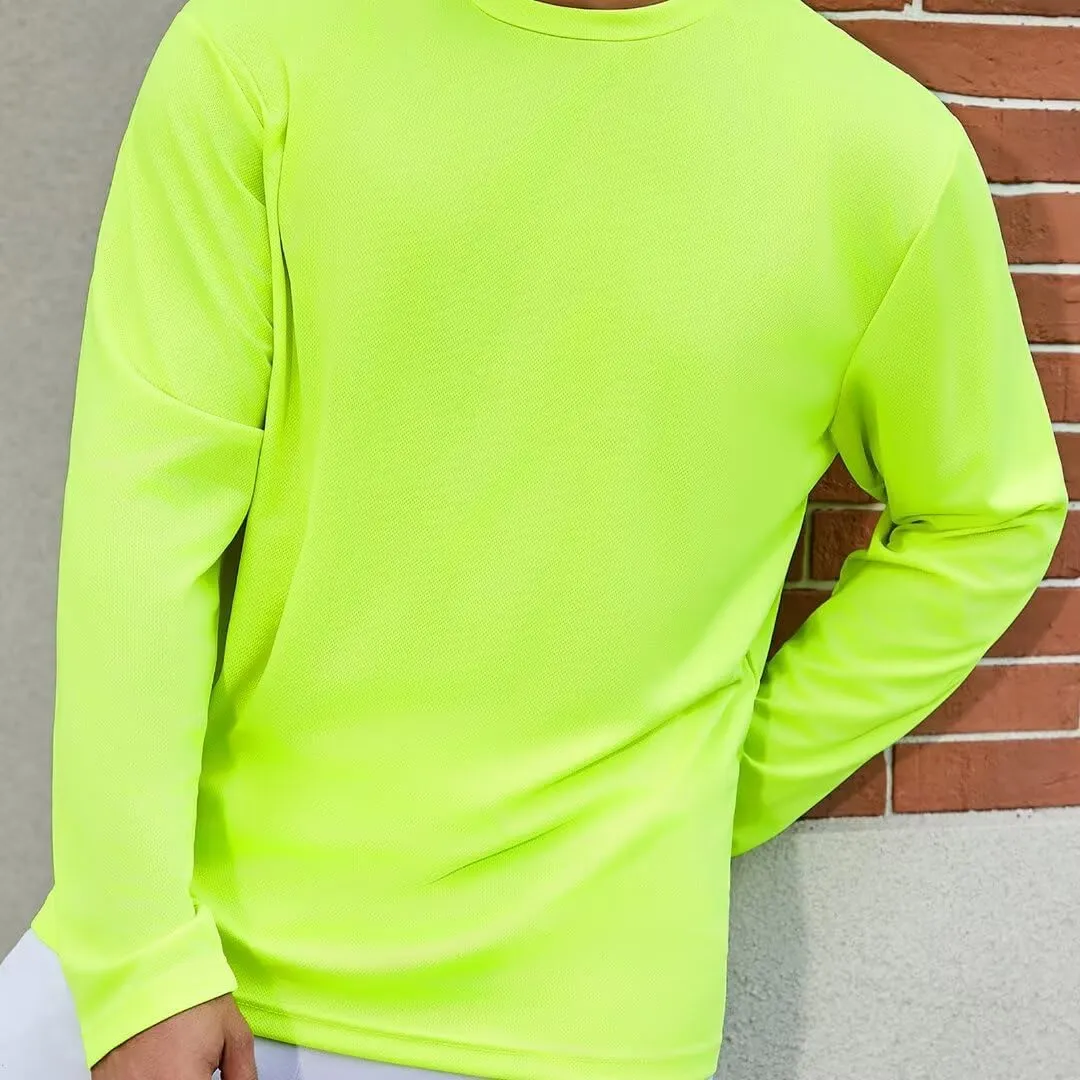 Men's Pack Dry-Fit UV Moisture Wicking Shirts UPF 50  Breathable Long Sleeve Tees Sun Protection T-Shirt with Hood