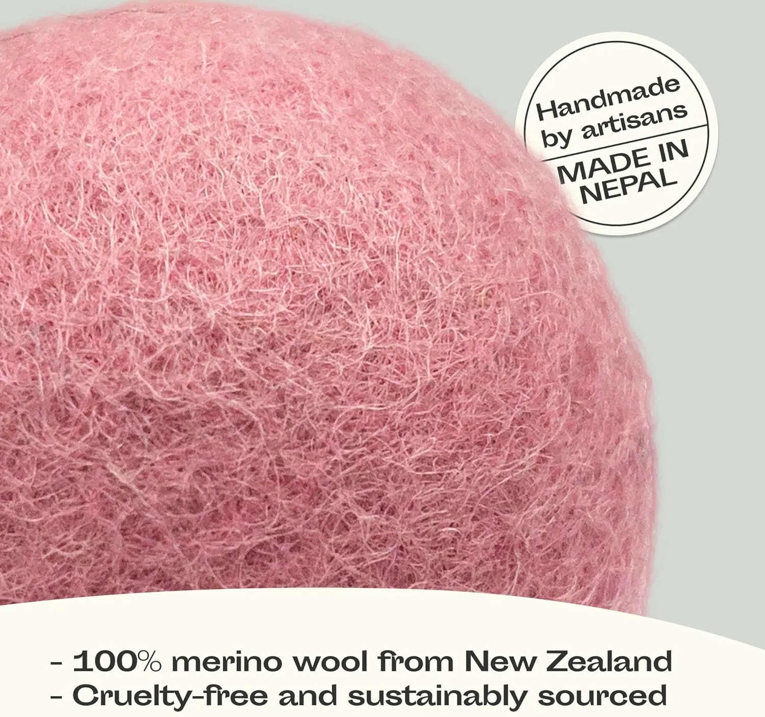 MEOWFIA Wool Ball Toys - 6-Pack of Safe for Cats and Small Dogs Balls - 1.5 Inch Felted Wool Cat Toy and Dog Toy - Perfect with Cat Cave - Silent - Mini Tennis Balls - (1,5in, Pink)