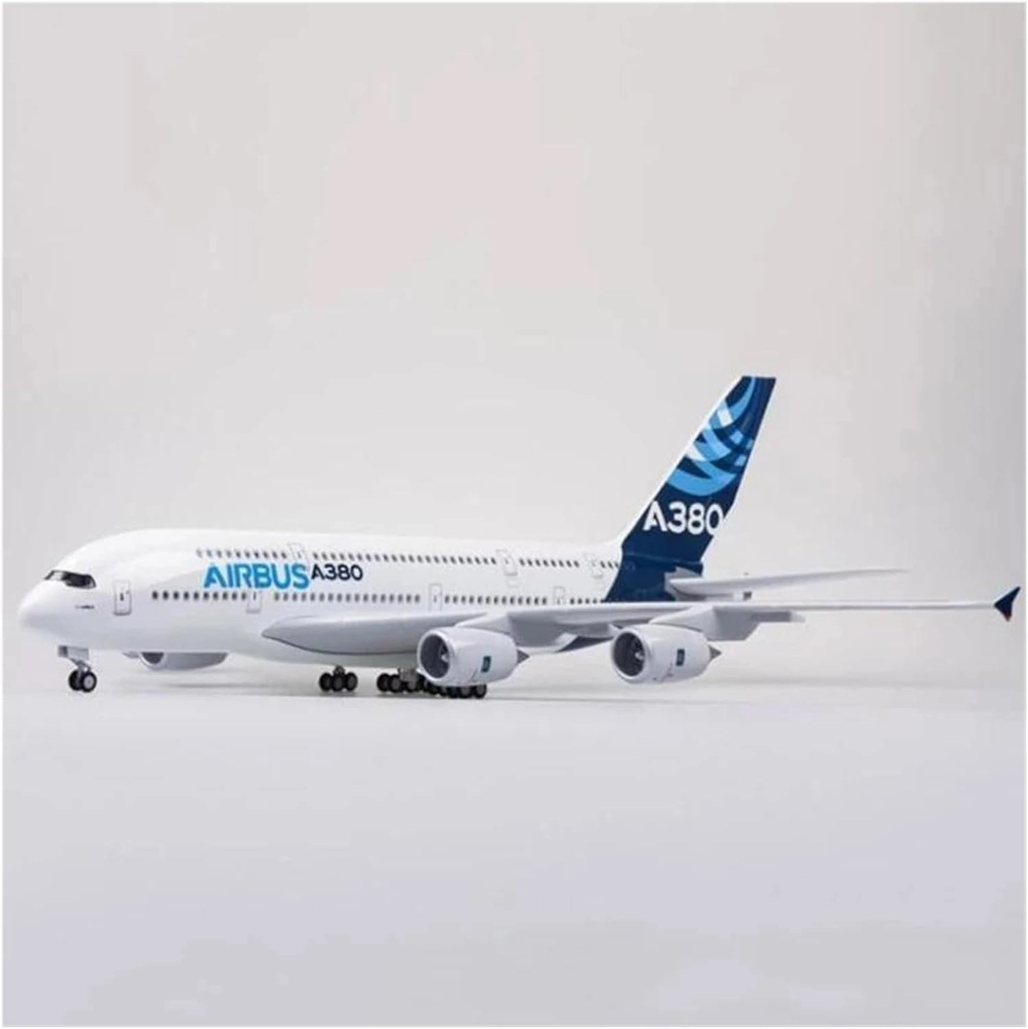 Metal Aircraft Model 1/160 for A380 Prototype Model Aircraft W Lightweight and Wheeled Landing Gear Resin Miniature Aviation Enthusiasts(with lamp)