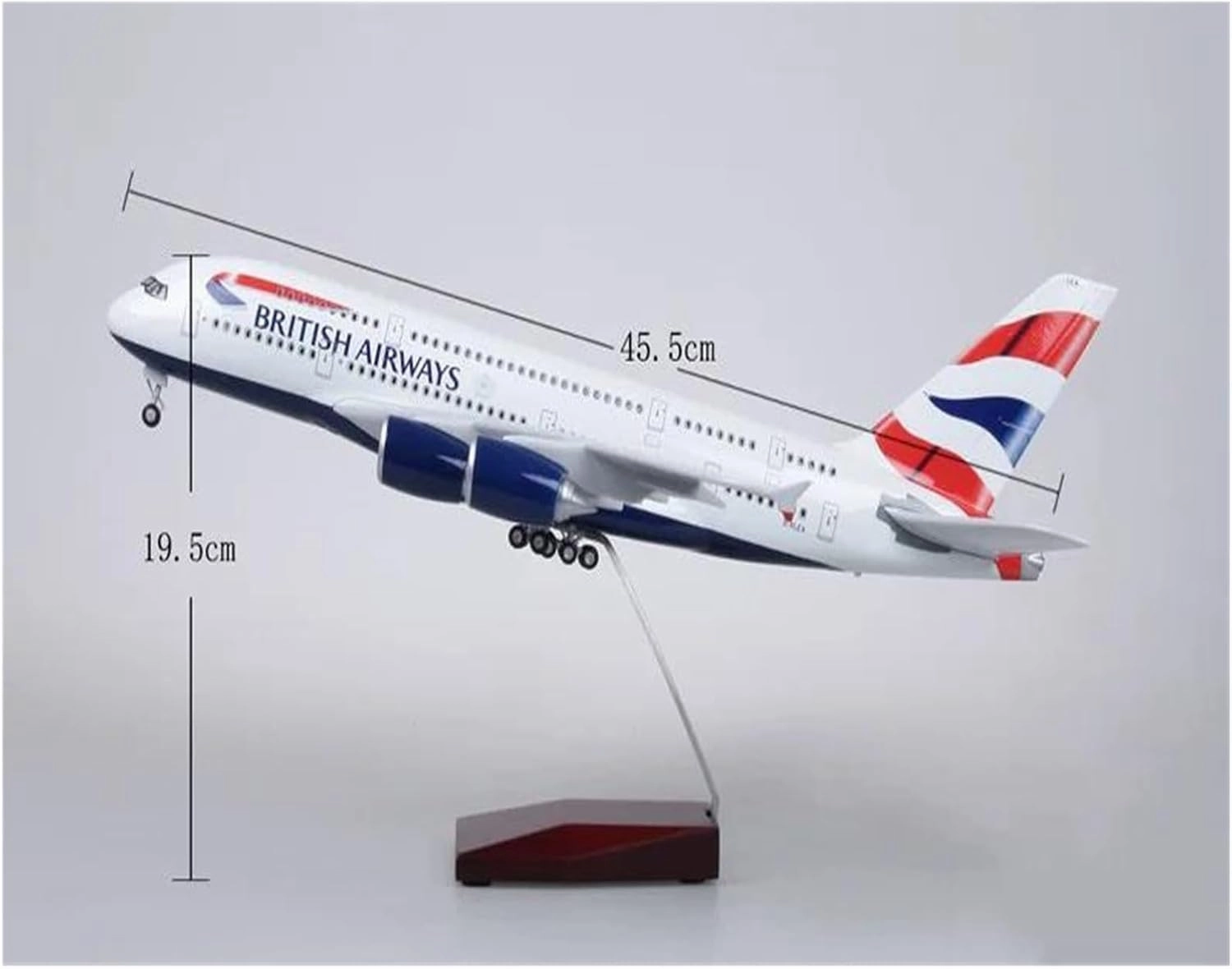 Metal Aircraft Model 1:160 Scale for Airbus A380 Aircraft Model Die-Casting Machine Souvenir Decoration Collected Aviation Enthusiasts(with Light)