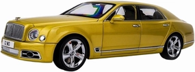 Metal Die Cast Toy Cars 1:18 for Bentley Mulsanne Gold Alloy Full Driving Car Model Adult Art Collection Home Decoration for Home Or Office Décor