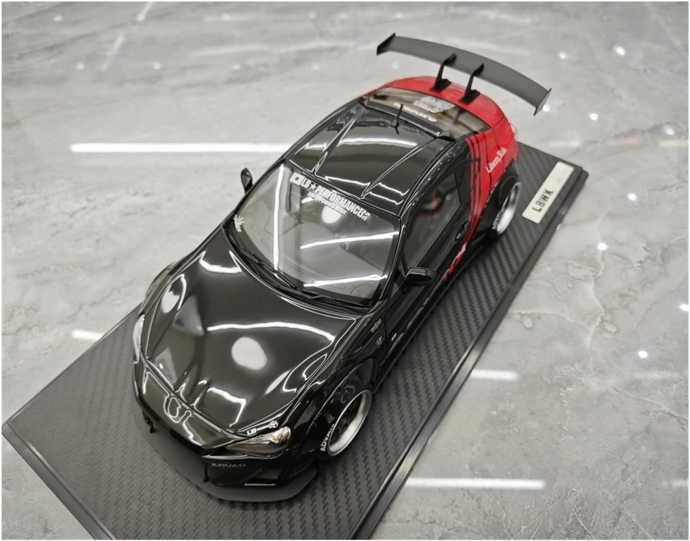 Metal Die Cast Toy Cars 1 18 for Toyota 86 Wide Body Nation Simulation Resin Car Model Collection Ornaments Modification for Home Or Office Décor(Black)