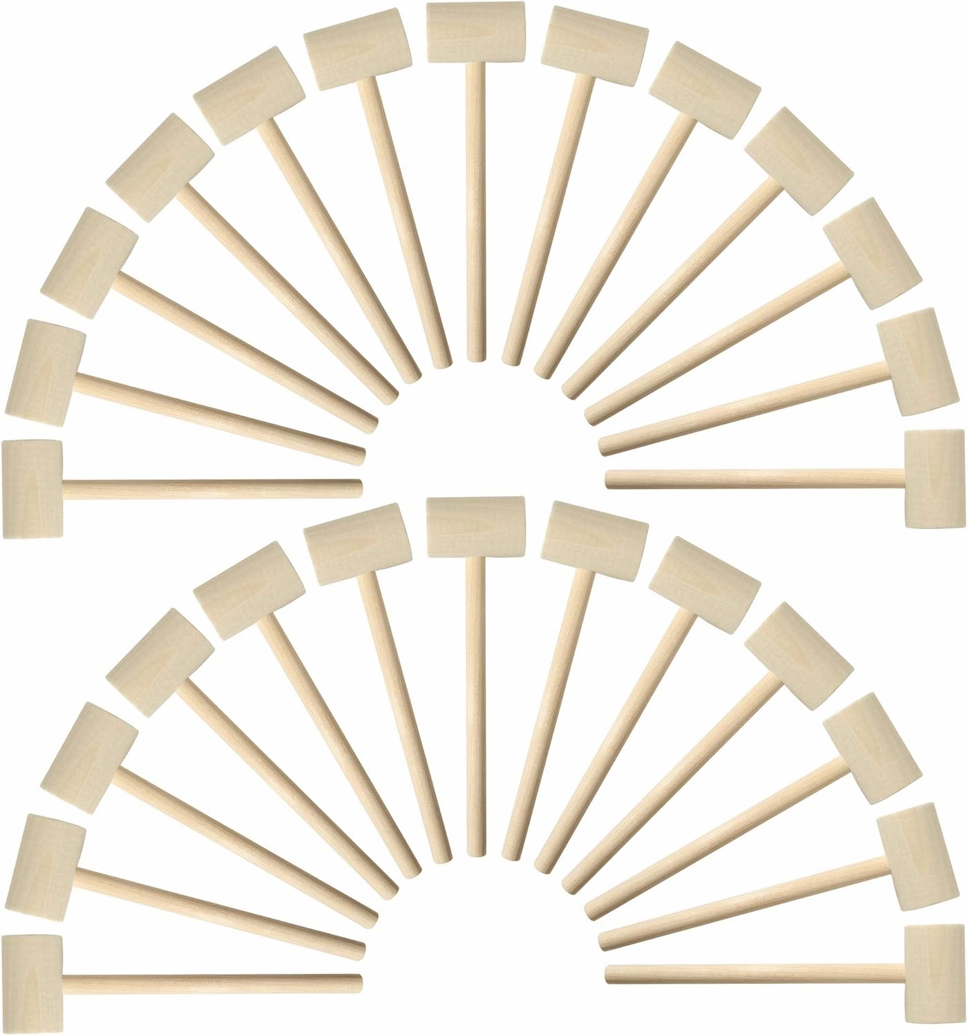 MGTECH 36 Pieces Mini Wooden Toy Hammers for Kids, Natural Wood Crab Seafood Mallets