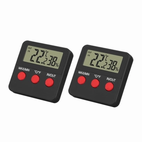 Mikikit 2Sets Digital Hygrometer for Reptiles Humidity Temperature Monitor for Terrariums Snake Tanks and Egg Incubation Display Durable Design