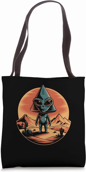 Minimalist Egypt Pyramids with UFOs Tote Bag