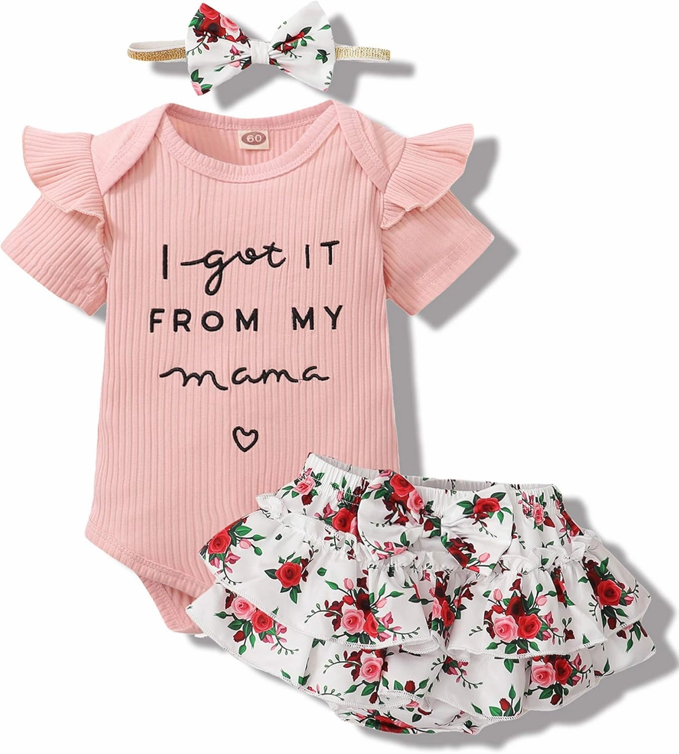 Mioglrie Newborn Infant Baby Girl Clothes Romper Shorts Set Floral Summer Outfits Cute Baby Clothes Girl