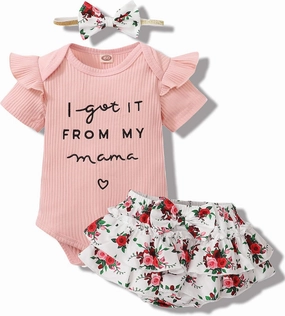 Mioglrie Newborn Infant Baby Girl Clothes Romper Shorts Set Floral Summer Outfits Cute Baby Clothes Girl