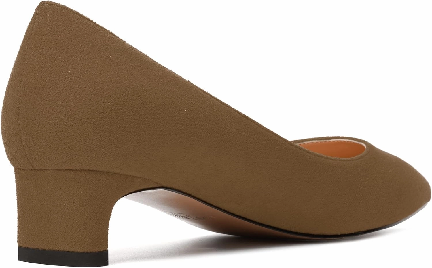 MODENCOCO Womens Pointed Toe Casual Slip On Fashion Wedding Suede Chunky Low Heel Pumps Dressy Shoes 1.5 Inch