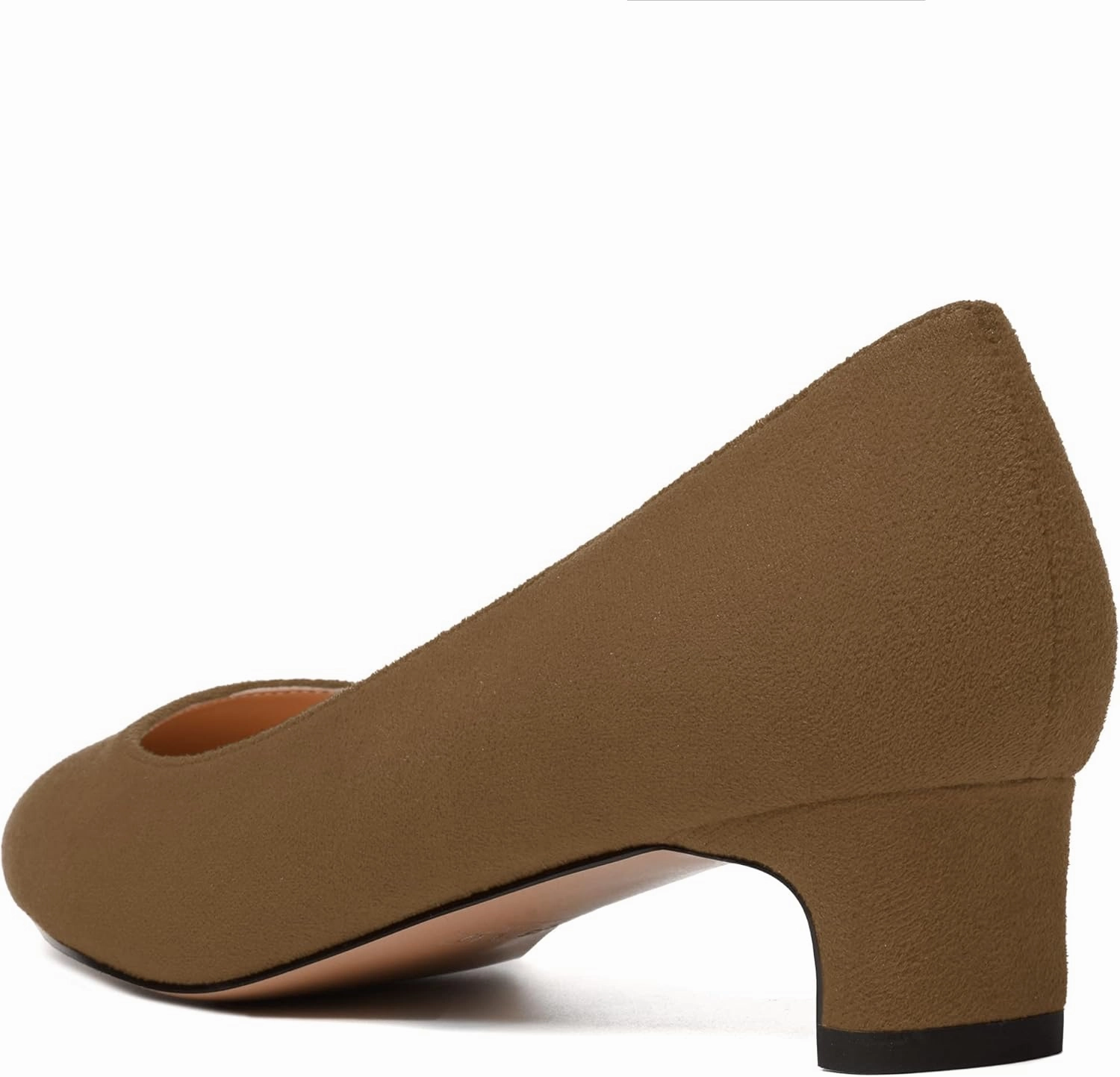 MODENCOCO Womens Pointed Toe Casual Slip On Fashion Wedding Suede Chunky Low Heel Pumps Dressy Shoes 1.5 Inch