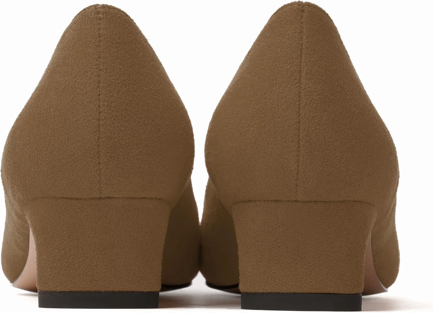 MODENCOCO Womens Pointed Toe Casual Slip On Fashion Wedding Suede Chunky Low Heel Pumps Dressy Shoes 1.5 Inch