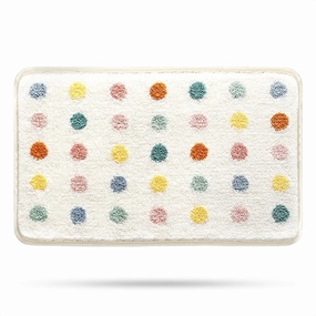 Molesun Floral Bath Mat, Bathroom Rug Non-Slip Soft Shower Rug Microfiber Cute Bath Rug for Kids, Water Absorbent Thick Shaggy Floor Mats for Bedroom, Kitchen, Home Decor, 16" x 24"