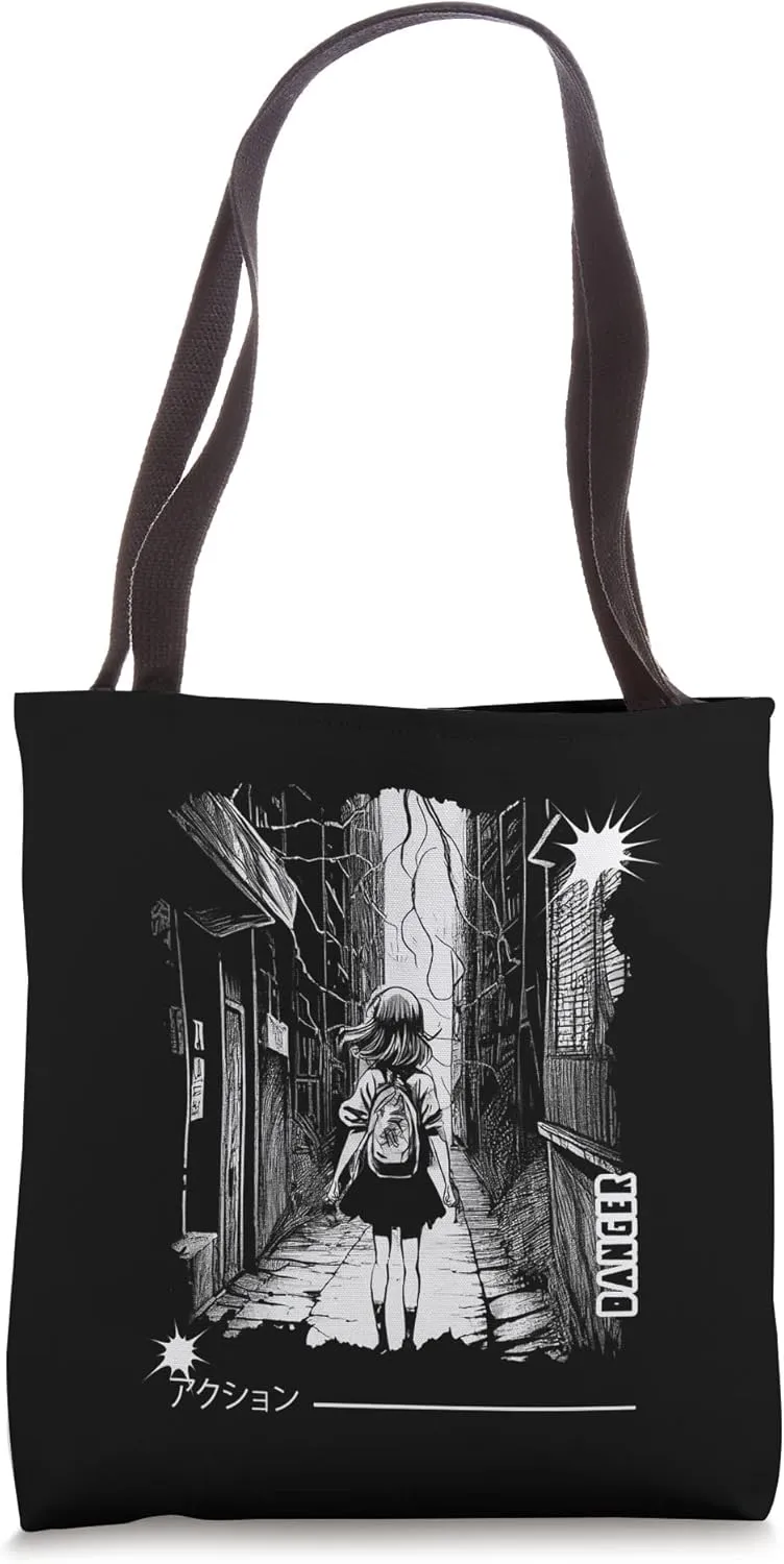 Monochrome Shonen, manga panel schoolgirl horror passageway Tote Bag