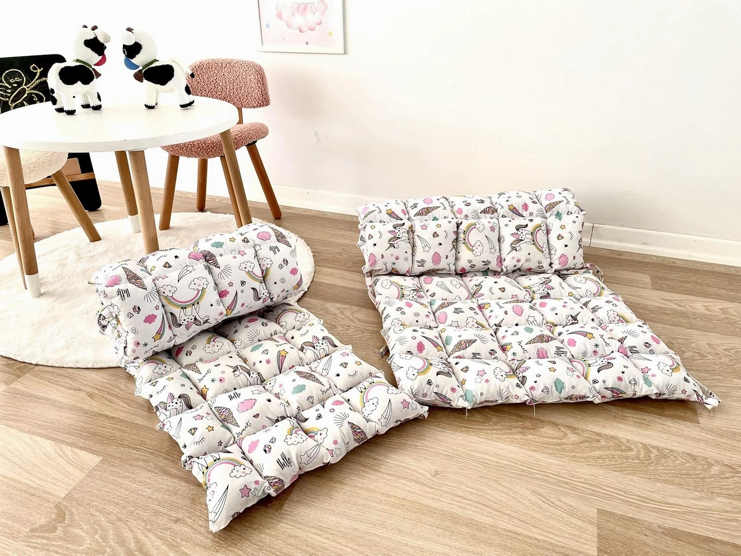 Montessori 2 Pieces Set Arch and Pillow-Wooden Climbing Arch Cushion Pikler Triangle Set Kids Climbing Arch Rocker Pillow Climber Toddler Rocker Kid Toy Wooden Waldorf Pickler