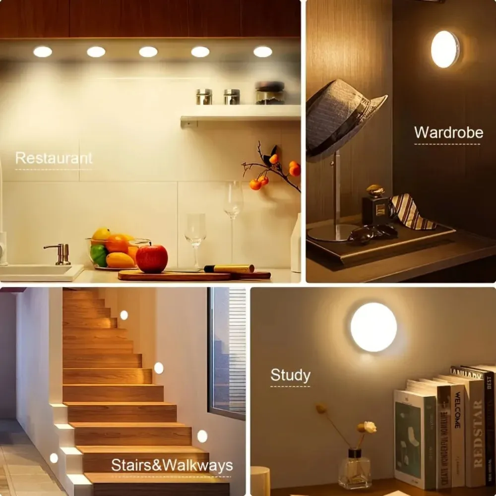 Motion Sensor LED Night Light – Rechargeable Wireless Bedside Lamp for Bedroom, Kitchen, Stairs, and Closet