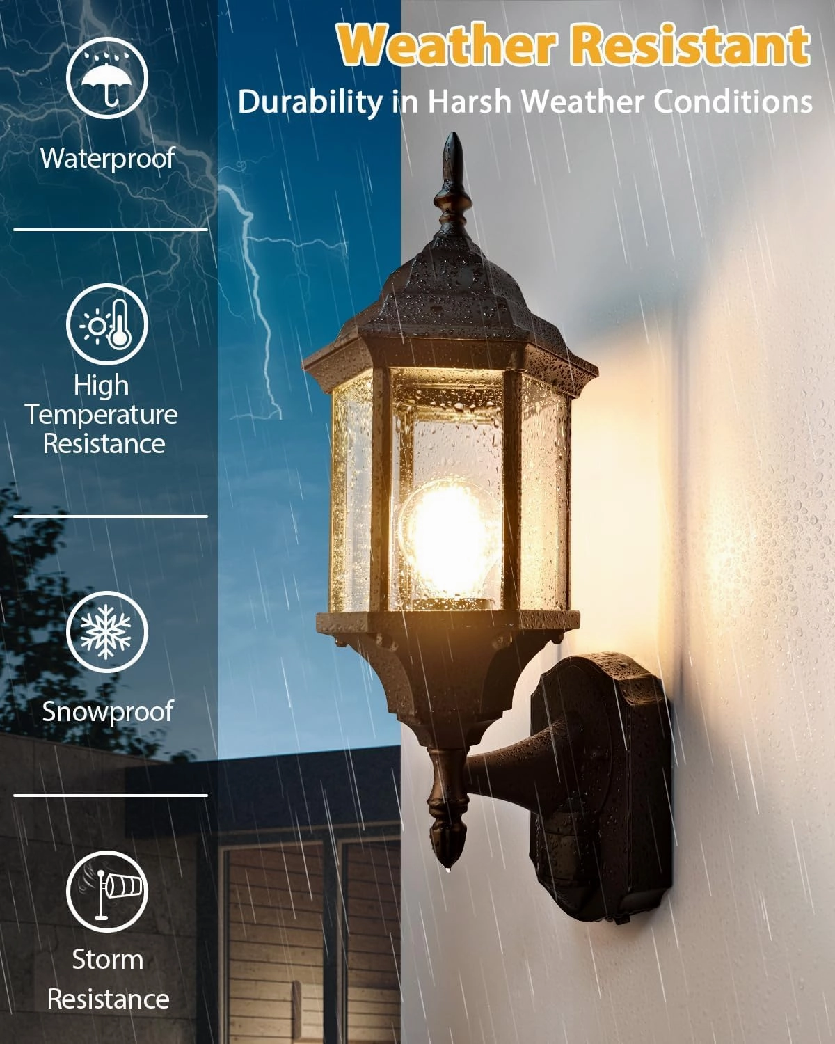 Motion Sensor Outdoor Lights, 2 Pack 16 inch Dusk to Dawn Outside Porch Lights, Waterproof Anti-Rust Aluminum Outdoor Wall Lights Exterior Lighting Fixtures for House, Garage, Front Door