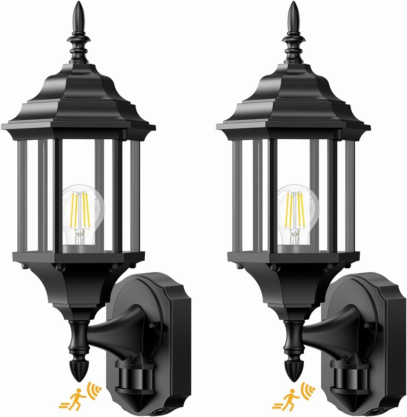 Motion Sensor Outdoor Lights, 2 Pack 16 inch Dusk to Dawn Outside Porch Lights, Waterproof Anti-Rust Aluminum Outdoor Wall Lights Exterior Lighting Fixtures for House, Garage, Front Door