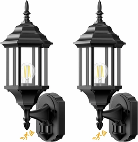 Motion Sensor Outdoor Lights, 2 Pack 16 inch Dusk to Dawn Outside Porch Lights, Waterproof Anti-Rust Aluminum Outdoor Wall Lights Exterior Lighting Fixtures for House, Garage, Front Door