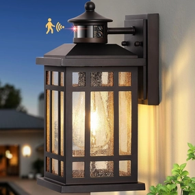 Motion Sensor Outdoor Wall Light, Oil Rubbed Bronze Dawn to Dusk Outdoor Light Fixture, Aluminium Anti-Rust Porch Lights Wall Mount, Outside Lights for House Garage Patio Entry Front Door