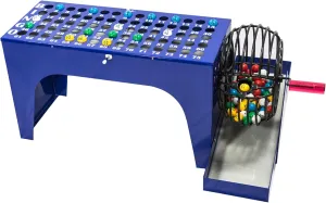 MR CHIPS Bingo Game Deluxe Set with Cage, 7/8 Inch Balls and Master Board All-in-One Table Top Professional Machine