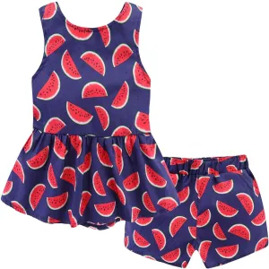 Mud Kingdom Strawberry Girls Outfits Summer Holiday Cute Backless